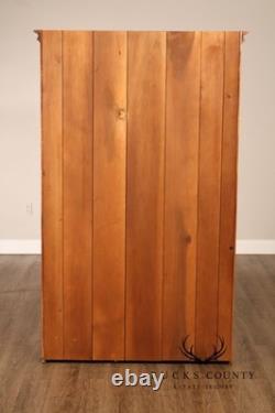 Tiger Maple Custom Step Back Hutch With Upper Open Shelving