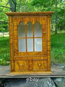 Tiger Maple Hanging Cupboard Inspired from 1665 Olde York Maine (New) Large