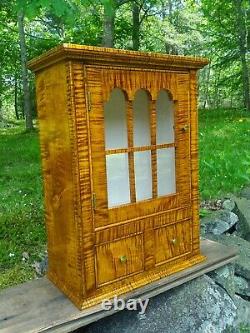 Tiger Maple Hanging Cupboard Inspired from 1665 Olde York Maine (New) Large