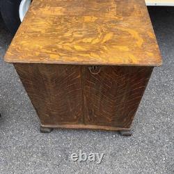 Tiger Oak Record Music antique Cabinet