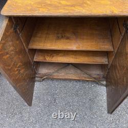 Tiger Oak Record Music antique Cabinet