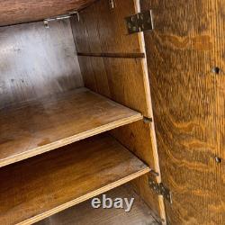 Tiger Oak Record Music antique Cabinet