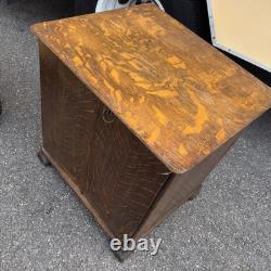 Tiger Oak Record Music antique Cabinet