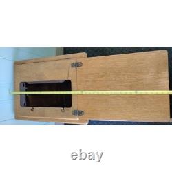 Tiger Oak Sewing Machine Cabinet Empty Antique Wood Workstation Side Table Flip