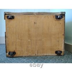 Tiger Oak Sewing Machine Cabinet Empty Antique Wood Workstation Side Table Flip