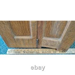 Tiger Oak Sewing Machine Cabinet Empty Antique Wood Workstation Side Table Flip