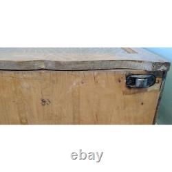 Tiger Oak Sewing Machine Cabinet Empty Antique Wood Workstation Side Table Flip