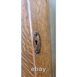 Tiger Oak Sewing Machine Cabinet Empty Antique Wood Workstation Side Table Flip