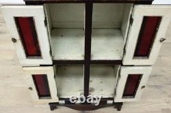 Tramp Art Antique Oak & Mirror Display or Trinket Cabinet #55739