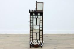 Tramp Art Antique Oak & Mirror Display or Trinket Cabinet #55739