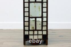 Tramp Art Antique Oak & Mirror Display or Trinket Cabinet #55739