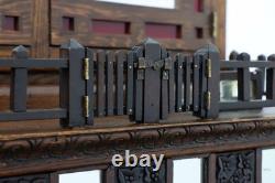 Tramp Art Antique Oak & Mirror Display or Trinket Cabinet #55739