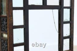 Tramp Art Antique Oak & Mirror Display or Trinket Cabinet #55739