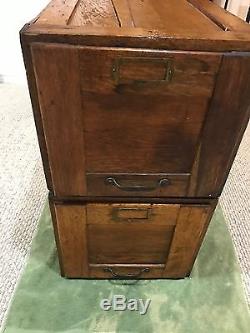 Two Vintage Tiger Oak Filing Cabinets PICKUP ONLY NO SHIPPING