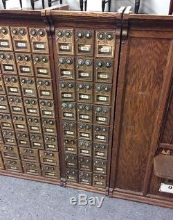 US Post Office Oak Mail Box Unit W 156 Corbin Combination Locks