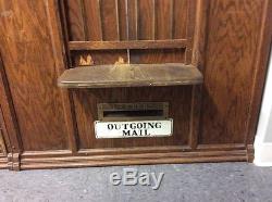 US Post Office Oak Mail Box Unit W 156 Corbin Combination Locks