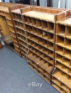 US Post Office Oak Mail Box Unit W 156 Corbin Combination Locks