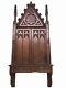 Unique Antique French Gothic Wall Cabinet, 78 Tall, Narrow, Turn Of The Century
