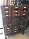 Unique Antique/vintage 36 Drawers-3 Layers Library Card Catalog Cabinet
