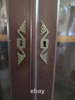 Unique Victorian Style Antique Corner Cabinet Glass and Mirror with Shelves