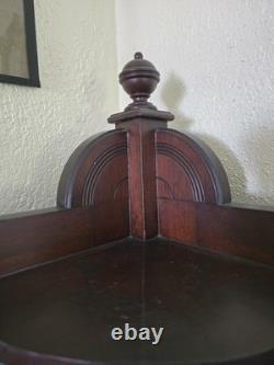 Unique Victorian Style Antique Corner Cabinet Glass and Mirror with Shelves