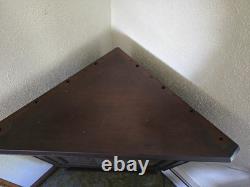 Unique Victorian Style Antique Corner Cabinet Glass and Mirror with Shelves