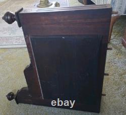 Unique Victorian Style Antique Corner Cabinet Glass and Mirror with Shelves