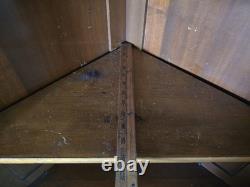 Unique Victorian Style Antique Corner Cabinet Glass and Mirror with Shelves