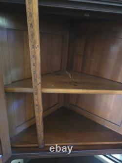 Unique Victorian Style Antique Corner Cabinet Glass and Mirror with Shelves