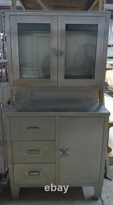 Unitron Turnkey Freestanding Stainless Steel Medical Cabinet with Glass Shelves