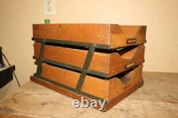 Unusual Antique c. 1900 Weis 1/4 Sawn Oak 3 Tray Drawer File Cabinet NICE LOOK