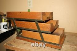 Unusual Antique c. 1900 Weis 1/4 Sawn Oak 3 Tray Drawer File Cabinet NICE LOOK