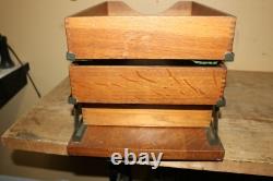 Unusual Antique c. 1900 Weis 1/4 Sawn Oak 3 Tray Drawer File Cabinet NICE LOOK