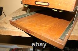 Unusual Antique c. 1900 Weis 1/4 Sawn Oak 3 Tray Drawer File Cabinet NICE LOOK
