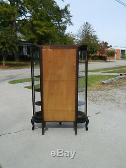 Unusual Mahogany Bowed China Cabinet circa 1910