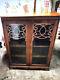 Vintage 30s/40s Wood Bookcase/ Cabinet With Glass Doors