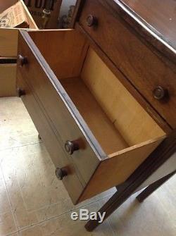 Vintage Antique Rare Swing Door Wood Sewing Cabinet End Table