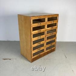 VINTAGE INDUSTRIAL 1950s HABERDASHERY CABINET CHEST SHOP DISPLAY 12 DRAWERS 3767