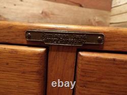 VINTAGE INDUSTRIAL 2 DRAWER WOOD/BRASS REMINGTON RAND Library File Cabinet