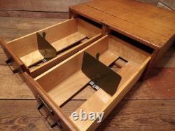 VINTAGE INDUSTRIAL 2 DRAWER WOOD/BRASS REMINGTON RAND Library File Cabinet