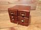 Vintage Rare Industrial 6 Drawer Wood/brass Office Desk Library File Cabinet
