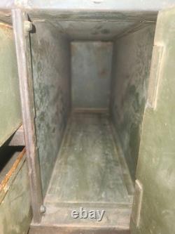 VTG 4 Drawer 1 Door Steel 1930s Industrial Table Top Small Parts Cabinet Storage