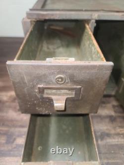 VTG 4 Drawer 1 Door Steel 1930s Industrial Table Top Small Parts Cabinet Storage