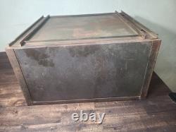 VTG 4 Drawer 1 Door Steel 1930s Industrial Table Top Small Parts Cabinet Storage
