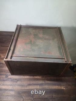 VTG 4 Drawer 1 Door Steel 1930s Industrial Table Top Small Parts Cabinet Storage