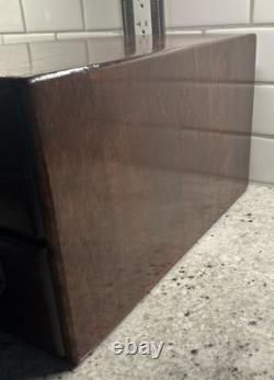 VTG Antique 4 Drawer Dovetailed Wood Card Catalog Index Counter Cabinet READ