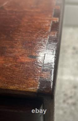 VTG Antique 4 Drawer Dovetailed Wood Card Catalog Index Counter Cabinet READ