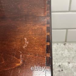 VTG Antique 4 Drawer Dovetailed Wood Card Catalog Index Counter Cabinet READ