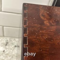 VTG Antique 4 Drawer Dovetailed Wood Card Catalog Index Counter Cabinet READ
