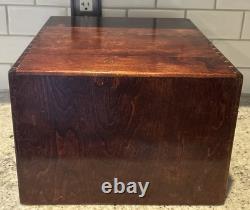 VTG Antique 4 Drawer Dovetailed Wood Card Catalog Index Counter Cabinet READ
